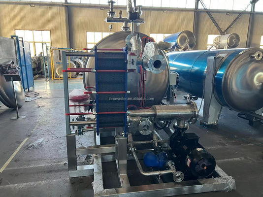 Διπλό δοχείο οριζόντιου αποστειρωτήρα για την ανατροφή των κρεατινών και την αυτόματη λειτουργία των παρτίδων