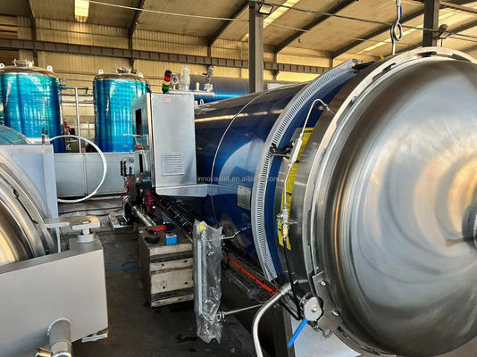 Διπλό δοχείο οριζόντιου αποστειρωτήρα για την ανατροφή των κρεατινών και την αυτόματη λειτουργία των παρτίδων