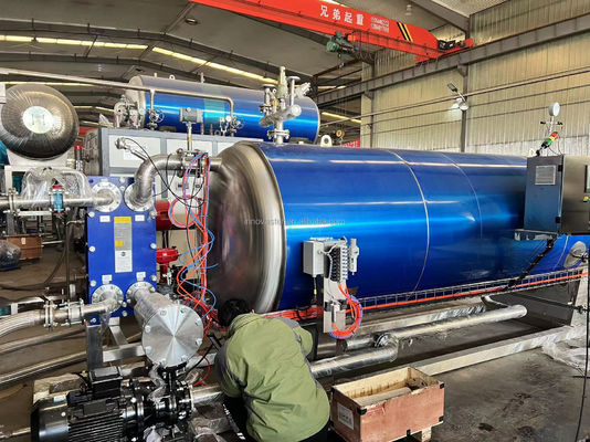 Διπλό δοχείο οριζόντιου αποστειρωτήρα για την ανατροφή των κρεατινών και την αυτόματη λειτουργία των παρτίδων