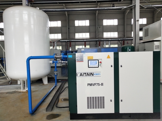 Αέρας λιπασμένο 75kw 100HP μόνιμος μαγνήτης μετατροπέας δύο σταδίων κομπρέσορα αέρα βίδα