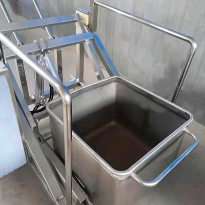 Αθόρυβος λάστιχο τροχό 200L από ανοξείδωτο χάλυβα κρέας τροχόσπιτο βαγόνι για την επεξεργασία τροφίμων